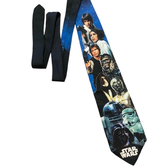 Vintage 90s Star Wars Ralph Marlin Tie A New Hope Movie Novelty Fantasy Retro - Picture 1 of 10